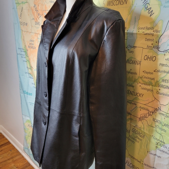 Marc Mattis Black Leather Jacket Size XL Coat - Picture 4 of 15